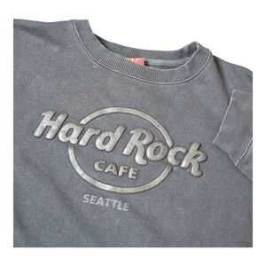 VTG 90's Hard Rock Cafe Seattle Pullover Crewneck Sweatshirt Puff Print Adult‎ M